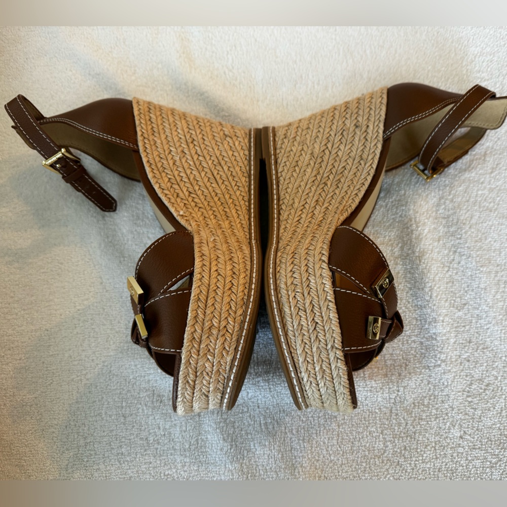 Micael Kors brown Wedge Sandals worn once. Size 11 - Picture 3 of 10